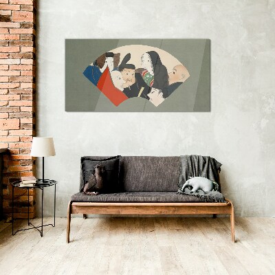 Traditional Japanese-style characters Glass art print