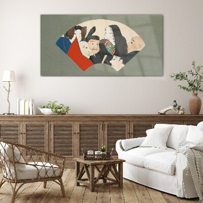 Traditional Japanese-style characters Glass art print