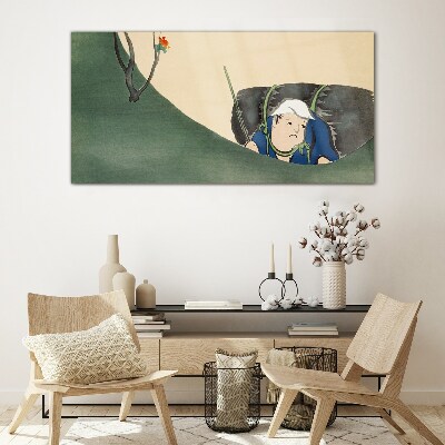 Lost in the green Glass art print