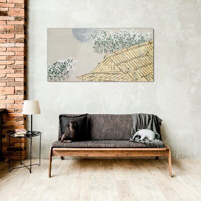 Peace in the Japanese Landscape Wall art on glass