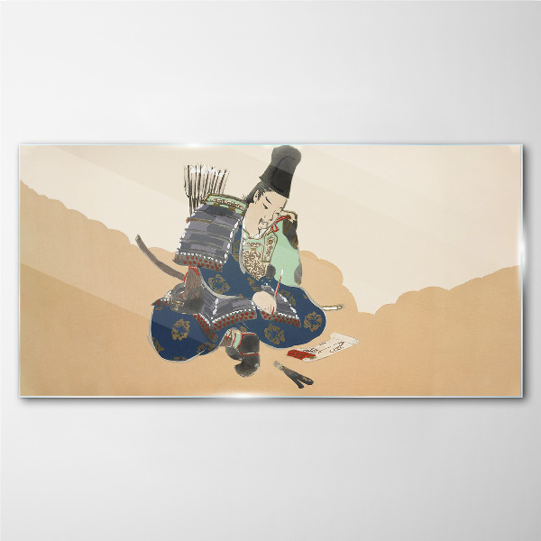Artist writing in traditional costume Glass art print