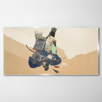 Artist writing in traditional costume Glass art print