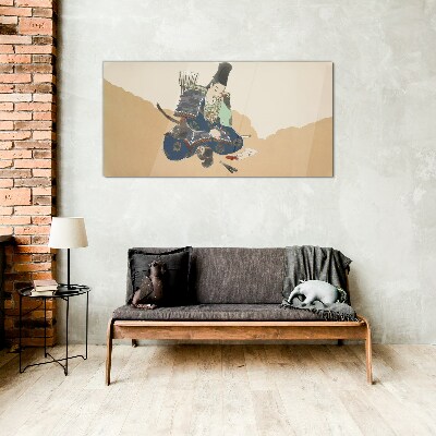 Artist writing in traditional costume Glass art print