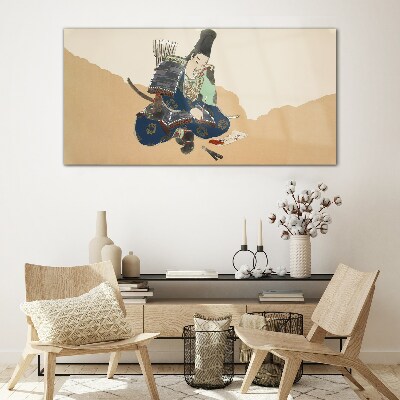 Artist writing in traditional costume Glass art print