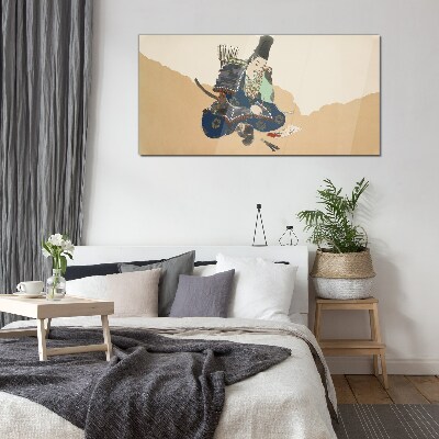 Artist writing in traditional costume Glass art print