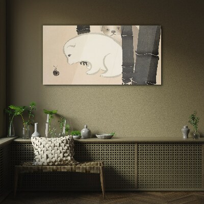 Meeting in the forest Wall art on glass