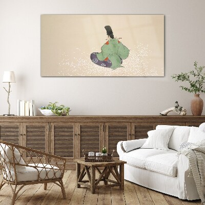 The charm of Japanese tradition Wall art on glass