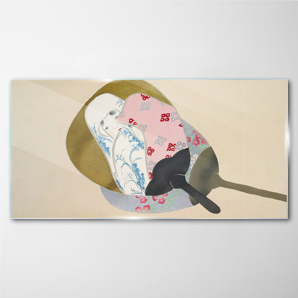 Abstract harmony of shapes and colors Wall art on glass