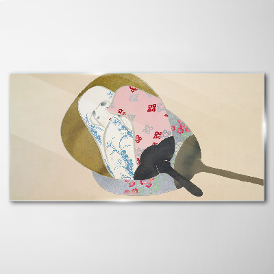 Abstract harmony of shapes and colors Wall art on glass