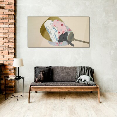 Abstract harmony of shapes and colors Wall art on glass