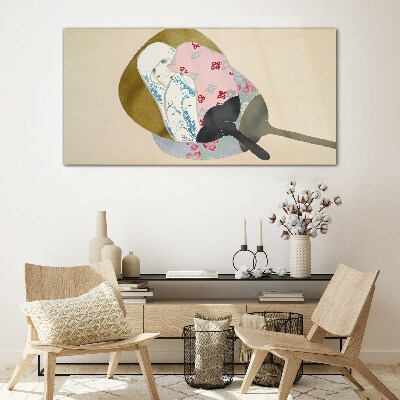 Abstract harmony of shapes and colors Wall art on glass