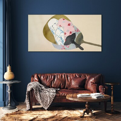 Abstract harmony of shapes and colors Wall art on glass