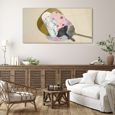 Abstract harmony of shapes and colors Wall art on glass
