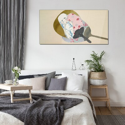 Abstract harmony of shapes and colors Wall art on glass