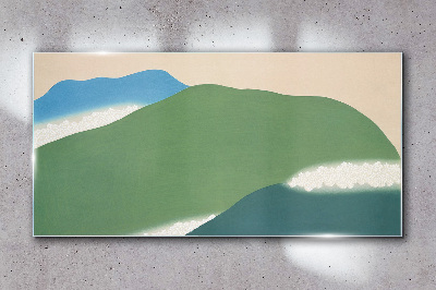 Waves and hills in harmony Wall art on glass