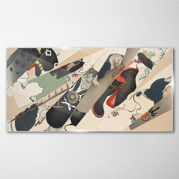 Dancing animals in motion Glass art print