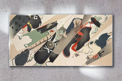 Dancing animals in motion Glass art print