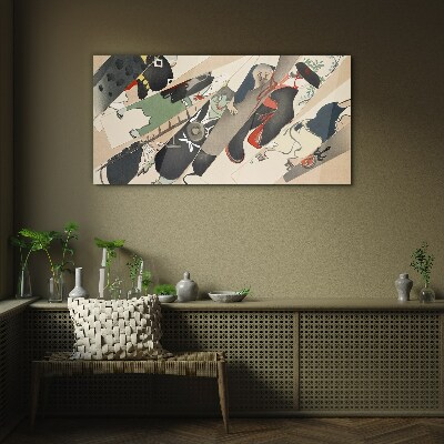 Dancing animals in motion Glass art print
