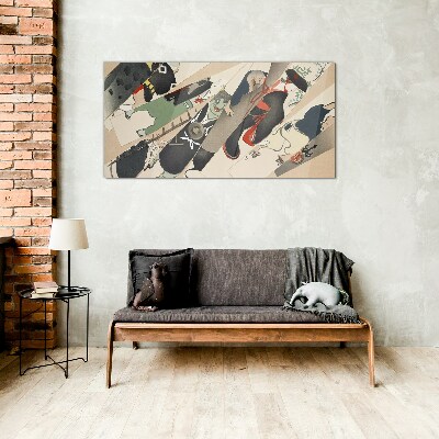 Dancing animals in motion Glass art print