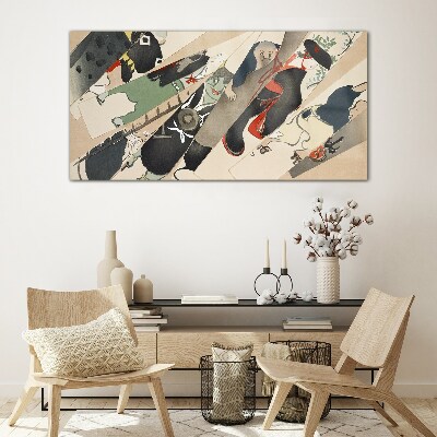 Dancing animals in motion Glass art print