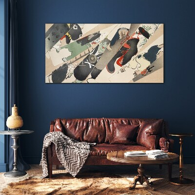 Dancing animals in motion Glass art print