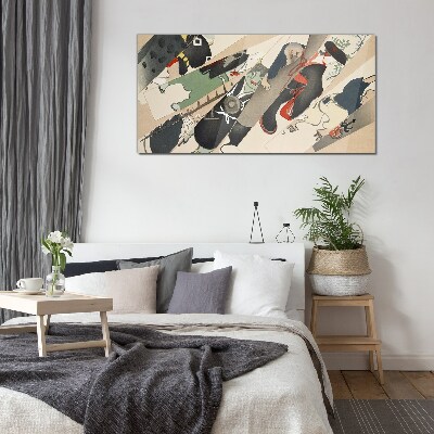 Dancing animals in motion Glass art print
