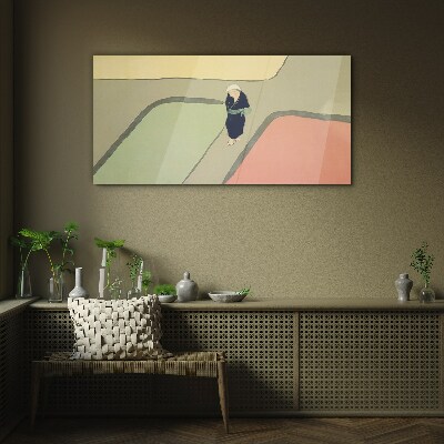 A walk through the colorful intersection Wall art on glass