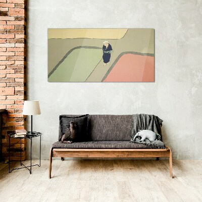 A walk through the colorful intersection Wall art on glass