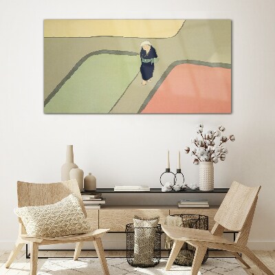 A walk through the colorful intersection Wall art on glass