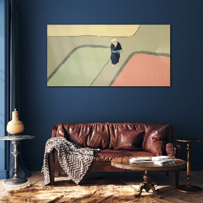 A walk through the colorful intersection Wall art on glass
