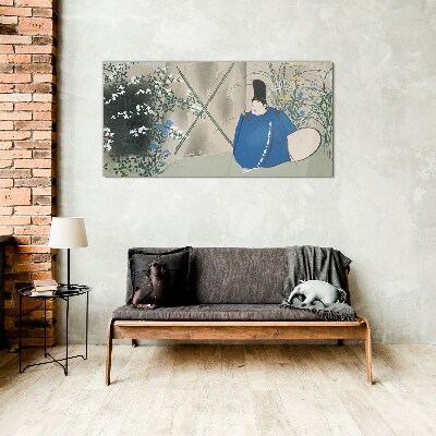 Peace in the garden Glass art print