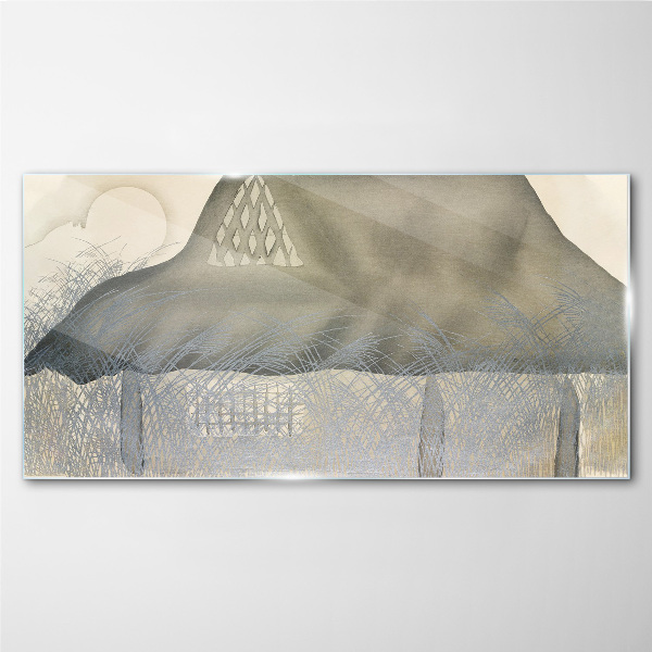 Peace among the mountains Glass art print