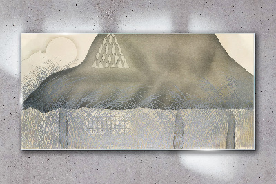 Peace among the mountains Glass art print