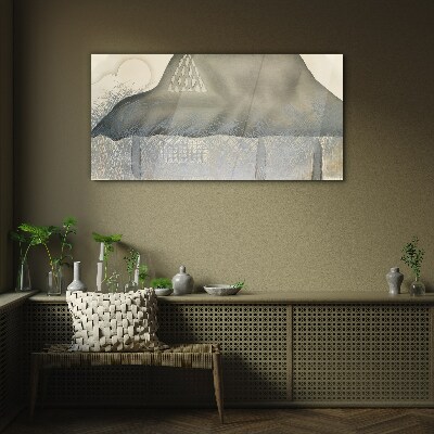 Peace among the mountains Glass art print