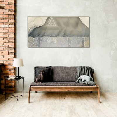 Peace among the mountains Glass art print