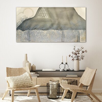 Peace among the mountains Glass art print