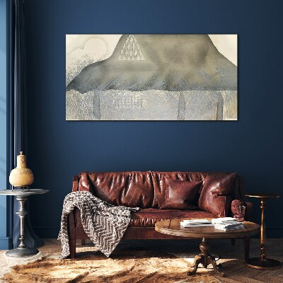 Peace among the mountains Glass art print