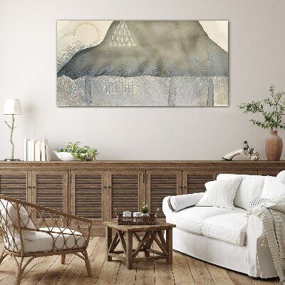 Peace among the mountains Glass art print