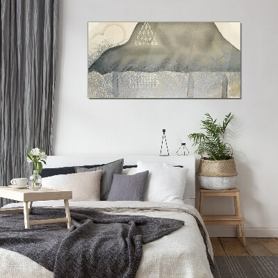 Peace among the mountains Glass art print