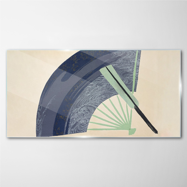 Wave and fan Wall art on glass