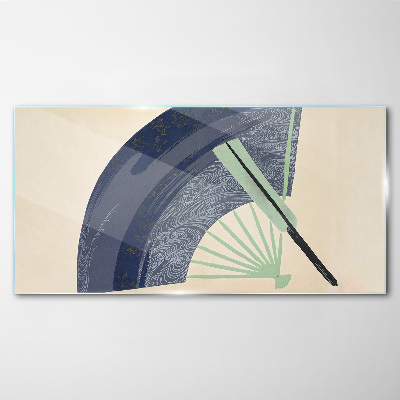 Wave and fan Wall art on glass