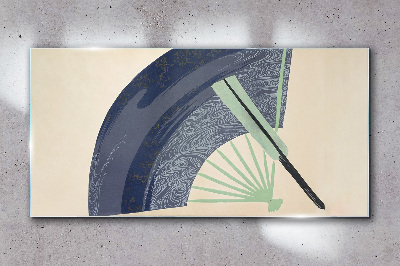 Wave and fan Wall art on glass
