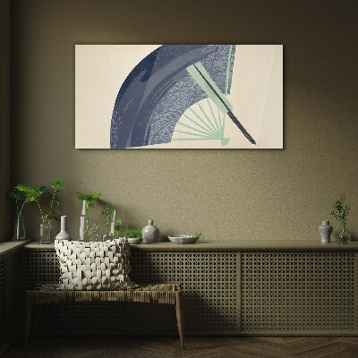 Wave and fan Wall art on glass