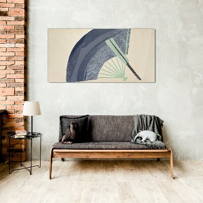 Wave and fan Wall art on glass
