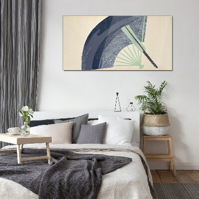 Wave and fan Wall art on glass