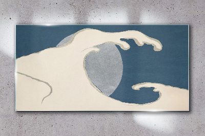 Wave in the moonlight Wall art on glass