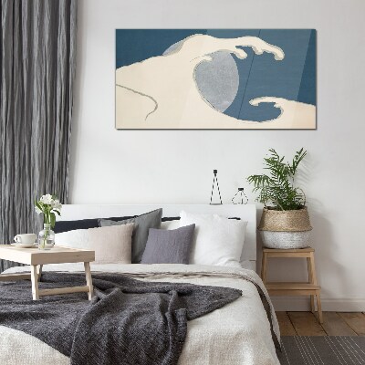 Wave in the moonlight Wall art on glass