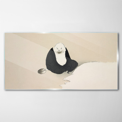 A quiet moment in a monochromatic space Wall art on glass