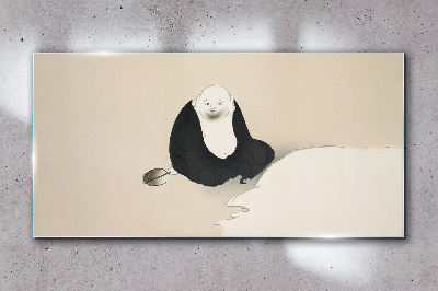 A quiet moment in a monochromatic space Wall art on glass