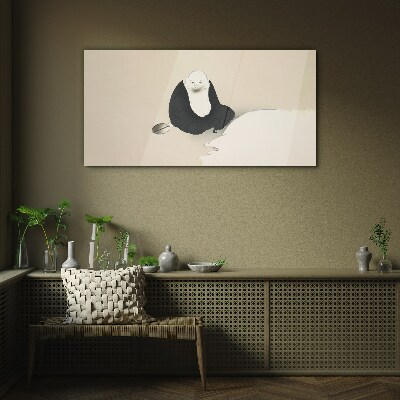 A quiet moment in a monochromatic space Wall art on glass